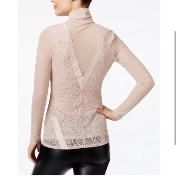 GUESS Riva Mesh Turtleneck Top - Picture 8 of 8